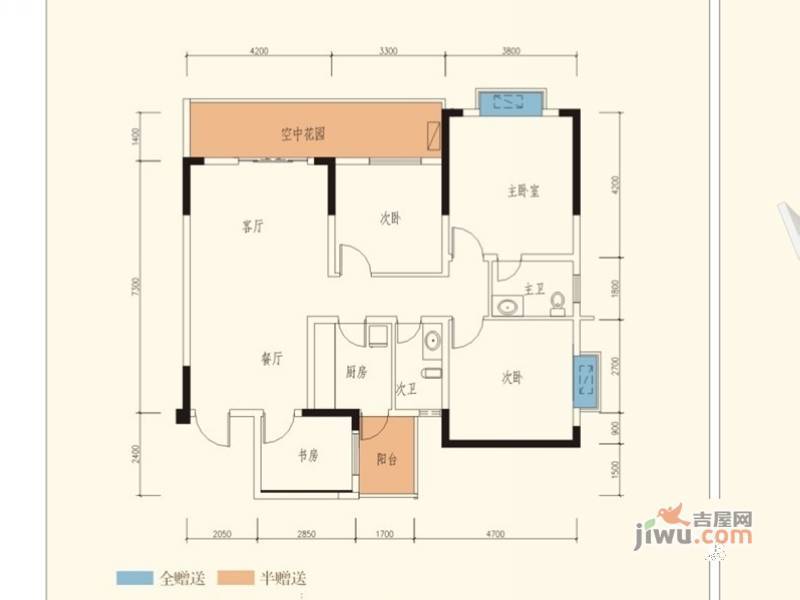 滨河景秀4室5厅5卫127㎡户型图