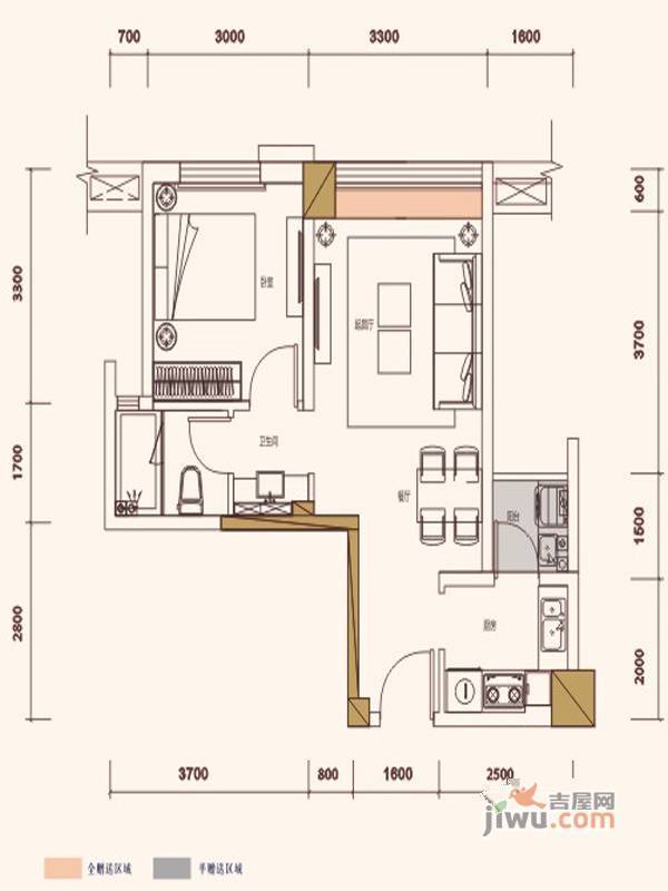 绿地之窗商铺1室1厅0卫56㎡户型图