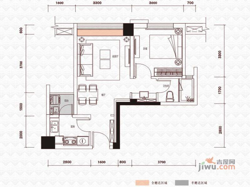 绿地之窗商铺1室1厅0卫56㎡户型图