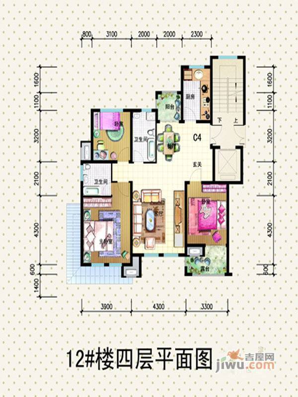 钱江凤凰城4室3厅3卫258㎡户型图