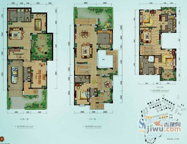 上邦静静的墅6室6厅3卫343㎡户型图