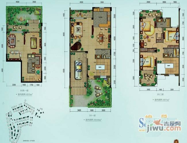 上邦静静的墅5室6厅3卫249㎡户型图