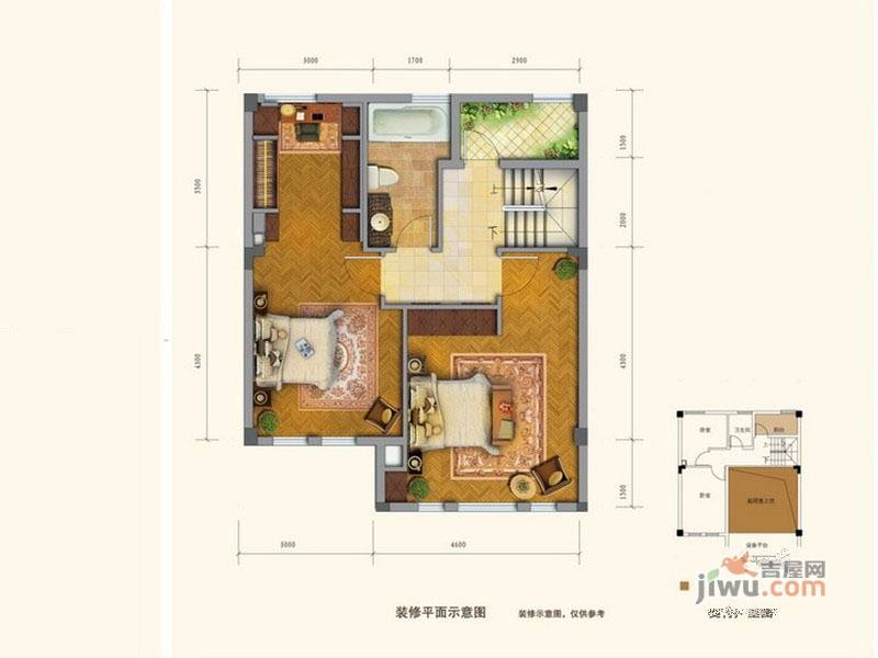 协信溪山墅2室1厅1卫210㎡户型图