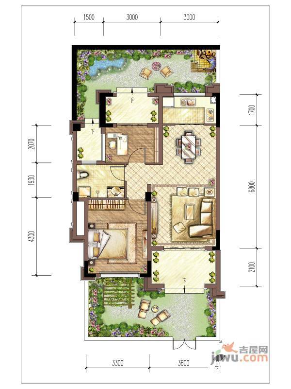 翡翠岭普通住宅64.9㎡户型图