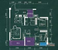 远洋高尔夫国际社区果岭洋楼3室2厅1卫67㎡户型图