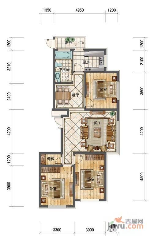 东方银座国际公寓户型图