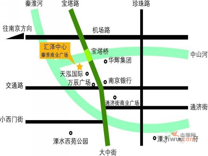 汇泽中心位置交通图