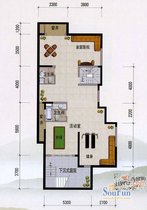 紫玉山庄4室2厅2卫117.8㎡户型图