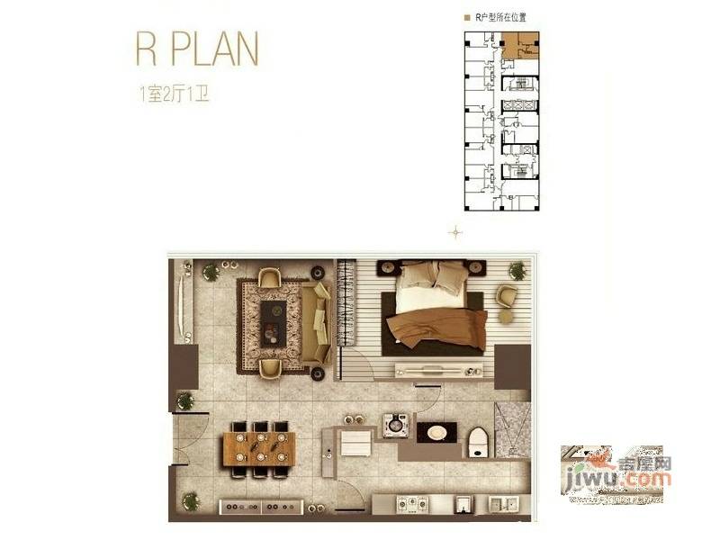 苏宁雅悦1室2厅1卫103㎡户型图