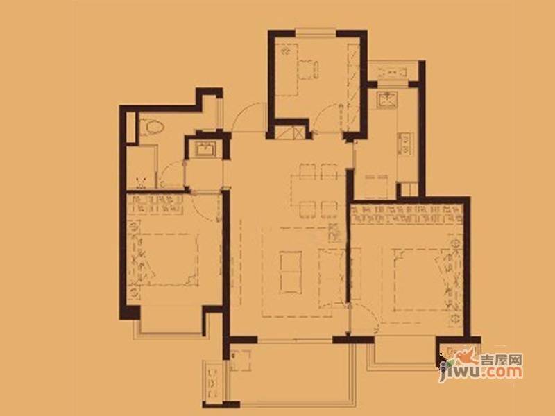 万科金色领域3室2厅1卫90.3㎡户型图