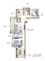 京东紫晶3室2厅1卫115㎡户型图