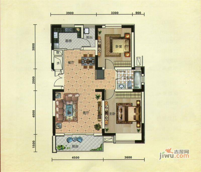 永佳·新城壹号3室2厅2卫121.5㎡户型图