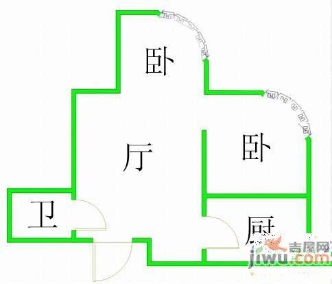 阳光馨苑2室1厅1卫户型图