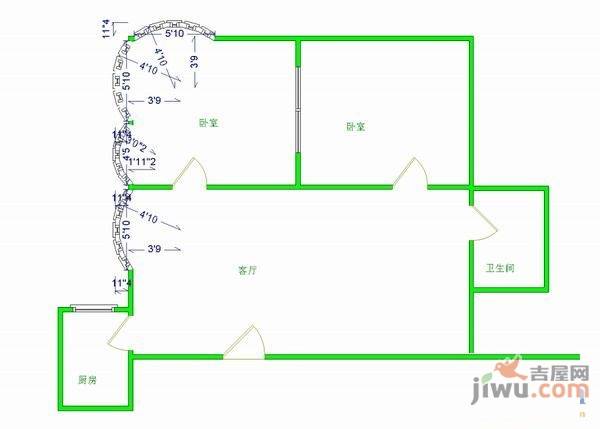 阳光馨苑2室1厅1卫户型图