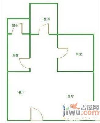 益嘉广场1室2厅1卫户型图