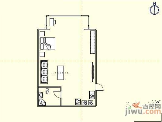 左岸经典1室1厅1卫户型图