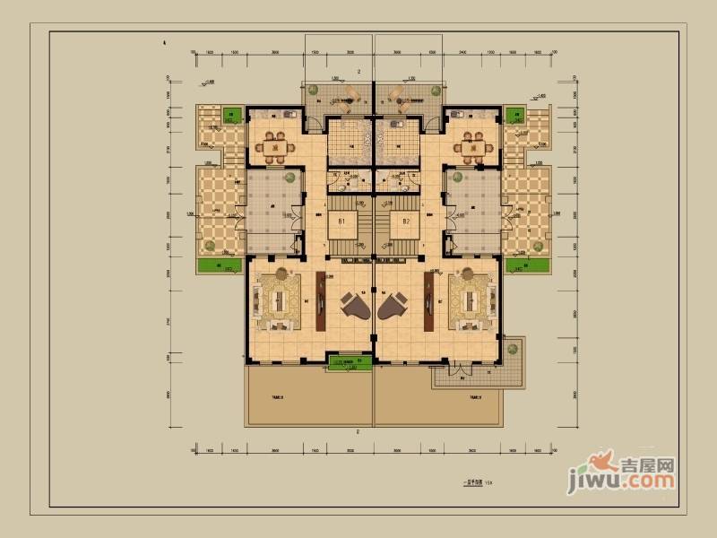 俄罗斯小镇5室4厅5卫243㎡户型图