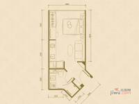 富丽华国际1室1厅1卫42㎡户型图