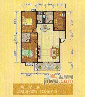 福鑫花园3室2厅2卫129.8㎡户型图