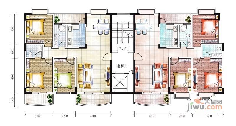 兴达花园3室2厅2卫户型图