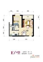 凤凰花城嘉景庭院1室2厅1卫66.6㎡户型图