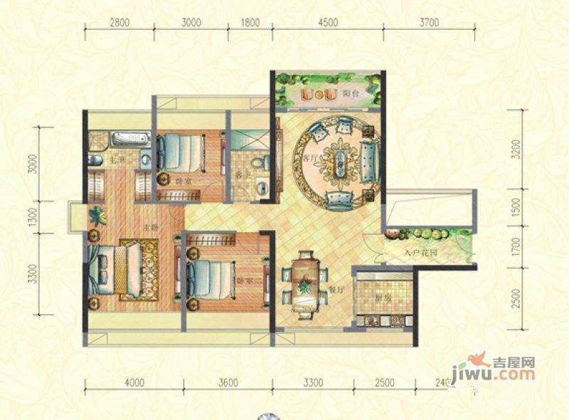 蓝城一号二期2室2厅1卫86㎡户型图