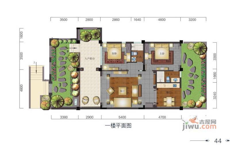 天湖半岛2室1厅1卫92.5㎡户型图