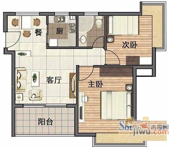 兴达花园3室2厅2卫户型图