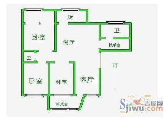 普瑞新天地1室1厅1卫户型图