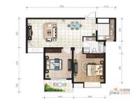 利玛·国际锦苑2室2厅1卫85㎡户型图