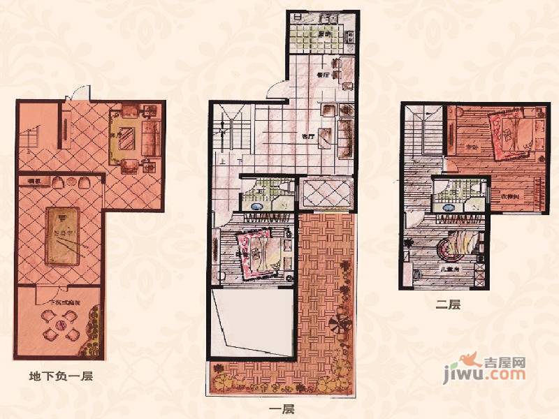 易居公馆3室2厅2卫125㎡户型图