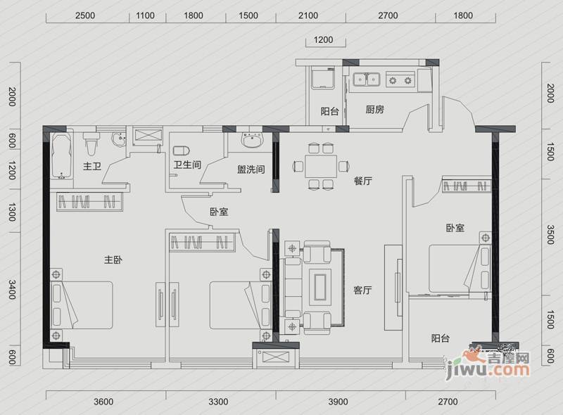 青城·时代城3室0厅0卫户型图