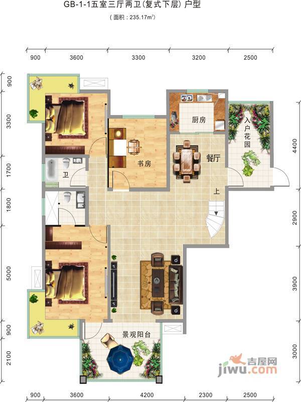 双龙紫薇园普通住宅84.8㎡户型图