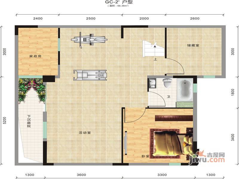 双龙紫薇园普通住宅84.8㎡户型图