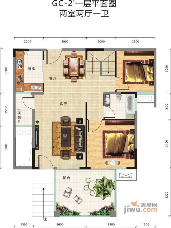 双龙紫薇园普通住宅84.8㎡户型图