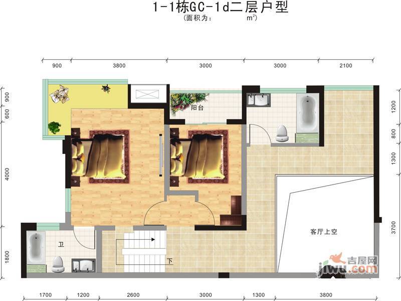 双龙紫薇园普通住宅84.8㎡户型图