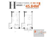 崇安D-PARK国际普通住宅45.8㎡户型图