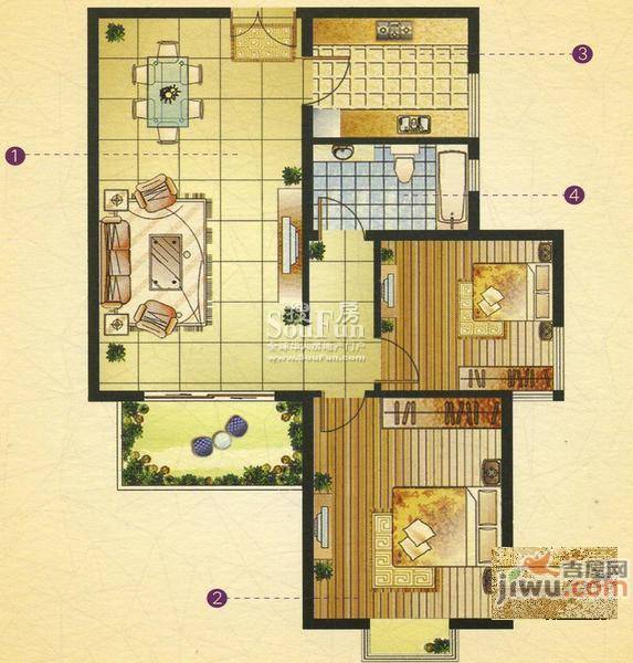 宝盛钻石半岛4室2厅3卫156㎡户型图