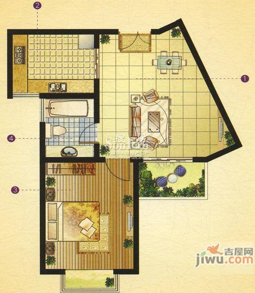 宝盛钻石半岛4室2厅3卫156㎡户型图