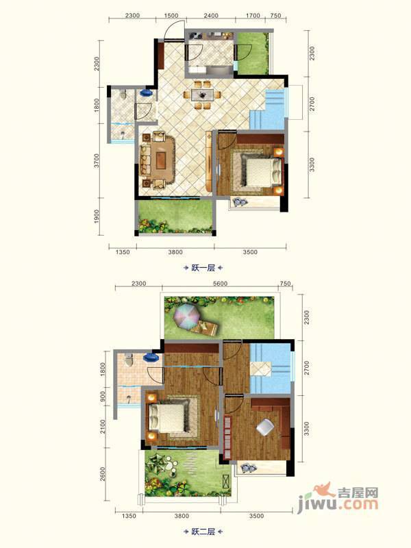 汉东豪庭2室2厅1卫72㎡户型图