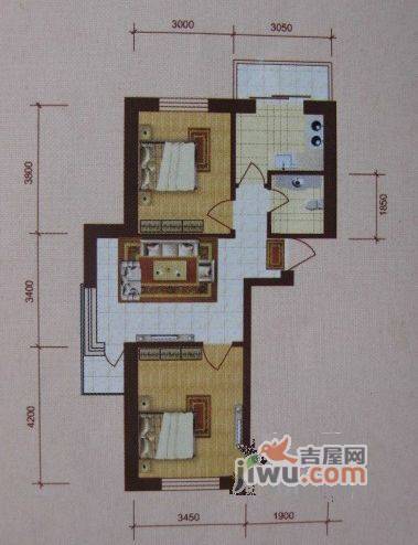 唯美品格新城2室1厅1卫68.2㎡户型图