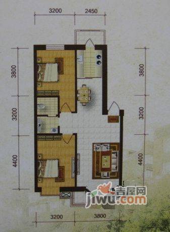 唯美品格新城2室2厅1卫96.9㎡户型图