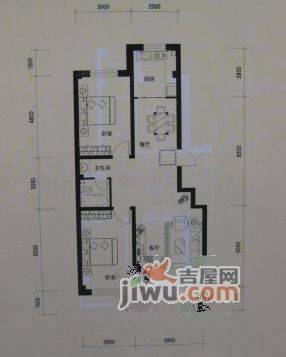 新湖国际花园2室2厅1卫110.4㎡户型图