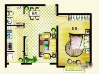 瑞纳紫轩1室1厅1卫62㎡户型图