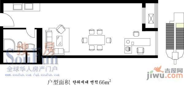 青岛启阳国际普通住宅66㎡户型图