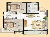 云龙港湾2室2厅1卫90.2㎡户型图