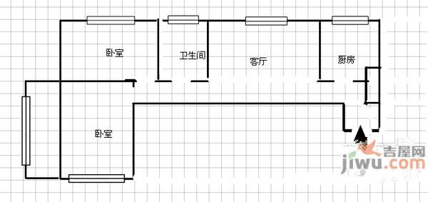 香缇树2室1厅1卫户型图