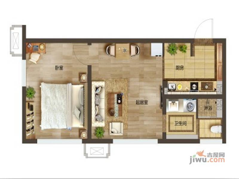 世茂拾贰府普通住宅65㎡户型图