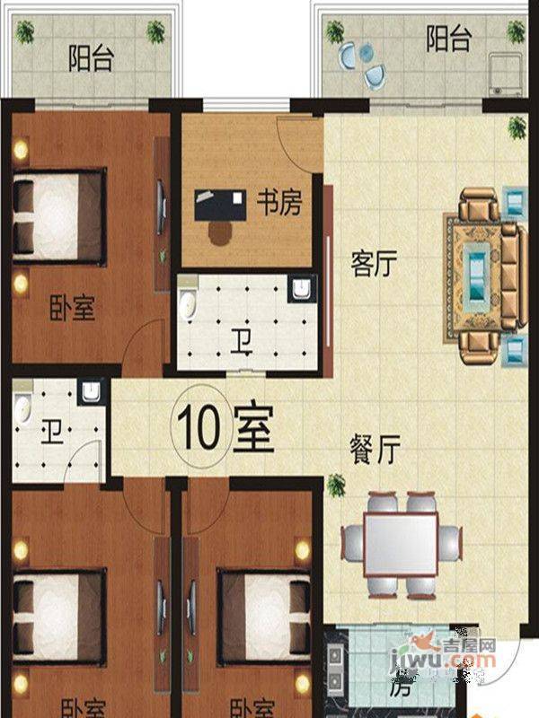 维也纳花园7室1厅1卫57.3㎡户型图