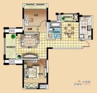 虹亚翰府广场2室2厅1卫105㎡户型图